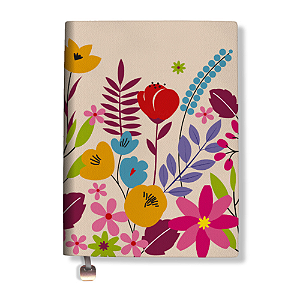 Caderneta A5 Floral Kraft Fina Idéia