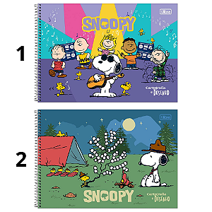 Caderno de Desenho Cartografia 80F Snoopy Tilibra