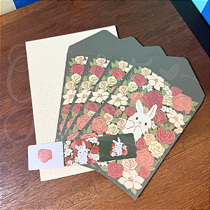 Kit Papel de Carta Anjos no Jardim Uniso