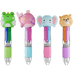 Caneta Esferográfica 0.7 Mini 4 cores Fun Cis