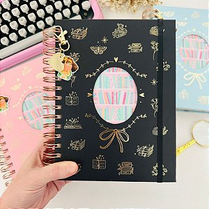 Diário de Leitura Dourado e Preto Wire-o Buendia