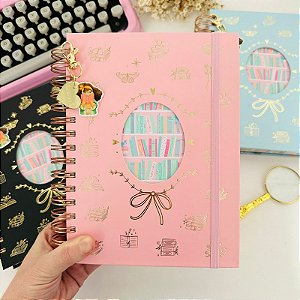 Diário de Leitura Dourado e Rosa Wire-o Buendia