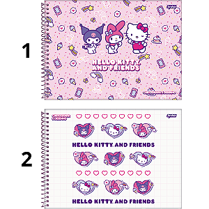 Caderno de Desenho Cartografia 80F Hello Kitty Besties Forever Jandaia