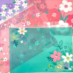 Pasta A4 Flores com Glitter