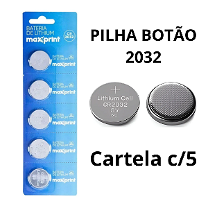 Kit Pilha Botão CR2032 5unid Maxprint
