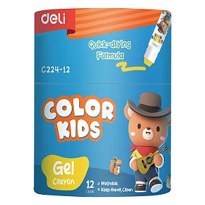 Giz de Cera em Gel Retrátil 12C Color Kids Deli