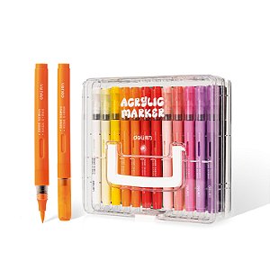 Caneta Marcador Acrilico Pincel Artistico 24C Deli