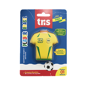 Apontador com borracha Player Brasil Jogador Tris