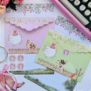 Kit Papéis de Carta com Envelopes Adoravel Country Buendia