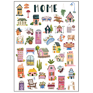 Adesivo Home Casinhas Grafitte