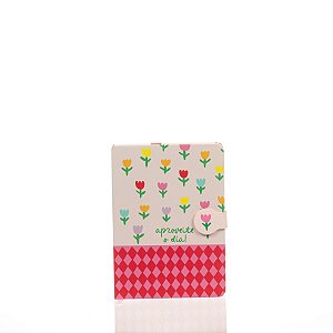 Caderno de Anotações Flores Rosa Capa Dura Floriê