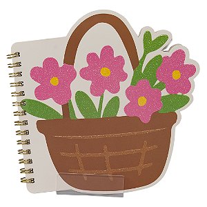 Bloco de Anotações Cesto Flores Floriê