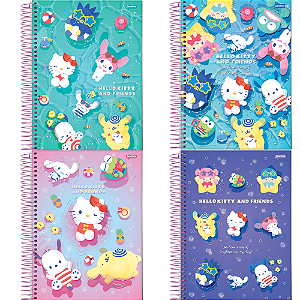 Caderno Universitário 10M Hello Kitty Bubble 160F Jandaia