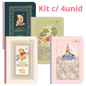 Kit 4 Mini Cadernetas Pooh 32F Tilibra