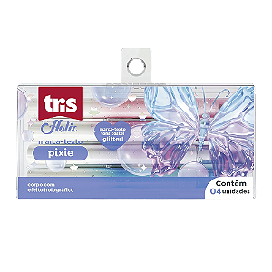 Marca Texto Glitter Holic Pixie 4 Cores Tris