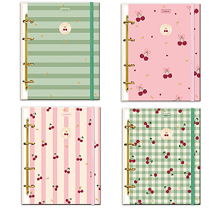 Caderno Argolado Colegial Cherry Lovers 80F Cadersil