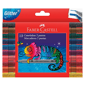 Hidrocor Canetinha 2 Pontas Glitter Faber Castell