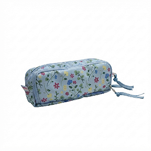 Estojo Triplo 24 Pens Floral Azul By Sof Sabra