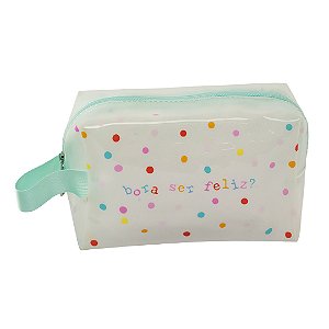 Necessaire Bauzinho Transparente Verde Floriê