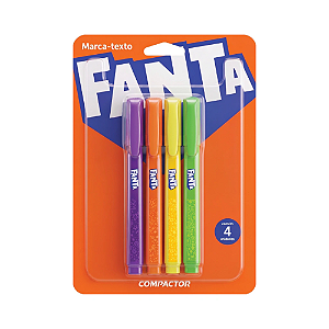 Marca Texto Destaq Fanta 4 cores Compactor