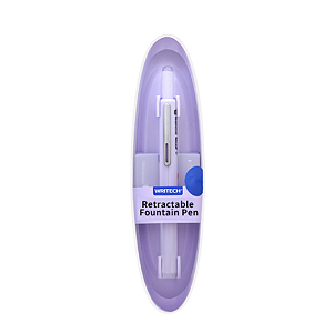 Caneta Tinteiro Retratil Lilás com 5 Refis Writech