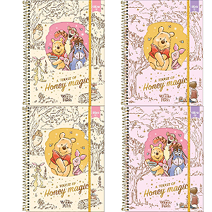 Caderno Universitário com Janela Top Pooh 1 Matéria 60F Tilibra