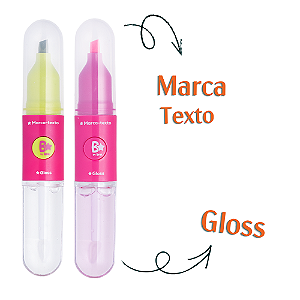 Marca Texto com Gloss Duo Shine Brilhaê