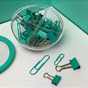 Kit Clips e Prendedores de Papel Verde Tilibra