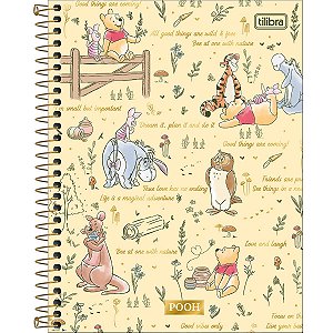 Caderno Colegial Pooh 1M 80 folhas Tilibra