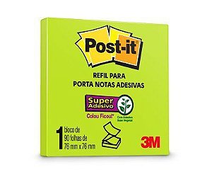 Bloco Adesivo Post-it 654 Verde Neon 76x76mm 90 Folhas
