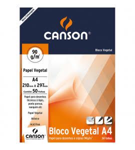 Bloco Papel Vegetal A4 90g 50FL Canson