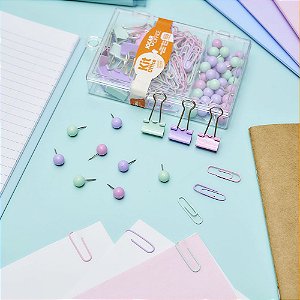 Kit Prendedores Office Pastel Trend 150pc