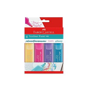 Marca Texto Textliner 46 Pastel 4 cores Faber-Castell