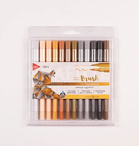 Caneta Brush Pen Tons Escandinavos Tris 12 cores