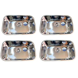 Kit 04 Cubas Inox 430 N.2 Medidas 56x34x17 Com Válvula 4.1/2 - Tec Inox