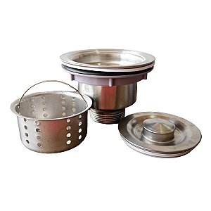 Válvula Inox Ralo 4 1/2 Pia Cozinha Cesto Higiênico Luxo