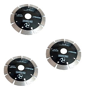 Kit 3 Discos Curvos Diamantados para Porcelanato e Mármore