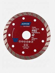 Disco de Corte Diamantado Pro Turbo Norton 110mmX20mm