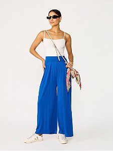 Calça Pantalona Feminina Cintura Alta em Viscolycra