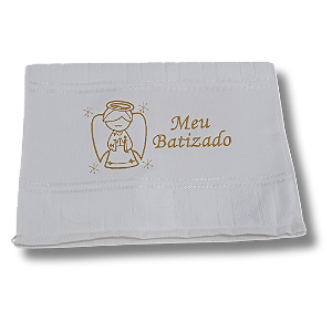 Toalha Batizado, Batismo com Anjo bordada