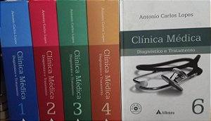 Kit Coleção Clínica Médica Diagnóstico e Tratamento 5 Volumes - Antonio Carlos Lopes