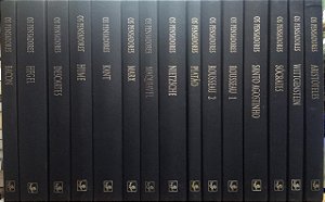 Coleção Pensadores  15 volumes Capa Azul - Nova Cultural (Sinais de uso)