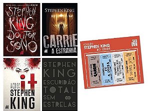 Kit Stephen King no Cinema 4 Livros + Marcadores Magnéticos - Novos e Lacrados (Terror)