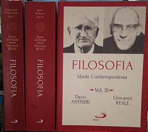 Coleção Filosofia 3 Volumes - Dario Antiseri Antiguidade e Idade Média, Idade Moderna  e Idade Contemporânea