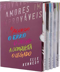 BOX AMORES IMPROVÁVEIS (SÉRIE COMPLETA) - EXCLUSIVO - 5 Volumes Lacrado - Elle Kennedy