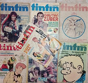 Lote 7 Revistas Tintin França a partir anos 70 (marcas)
