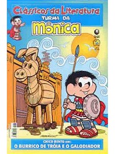 Turma da Mônica _ Chico Bento Em: o Burrico de Tróia e o Galodiador - HQ' (marcas)