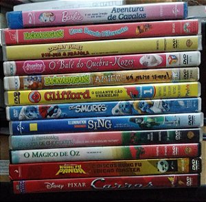 Lote DVD's + Blu-ray Infantil - 12 filmes / Desenhos