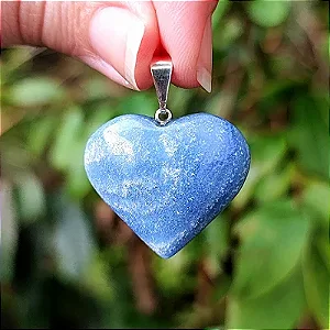 Pingente Difusor Coração Quartzo Azul