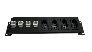 Régua Tomada + 4 Tomadas 10a + 4 Rj45 Cat5e